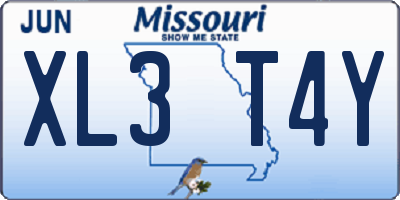 MO license plate XL3T4Y