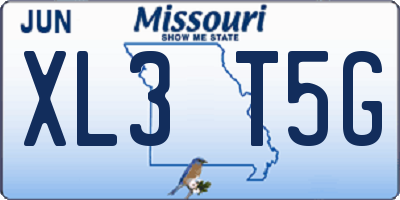 MO license plate XL3T5G
