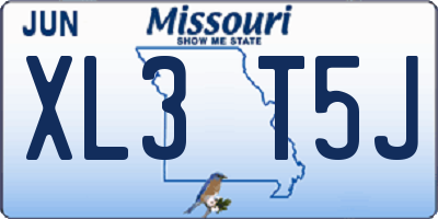 MO license plate XL3T5J