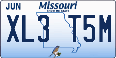 MO license plate XL3T5M