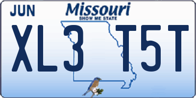 MO license plate XL3T5T