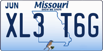 MO license plate XL3T6G