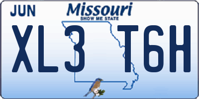 MO license plate XL3T6H