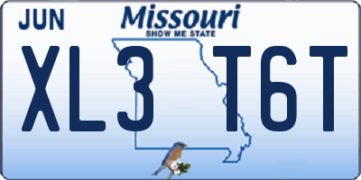 MO license plate XL3T6T