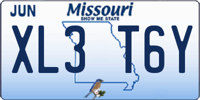 MO license plate XL3T6Y