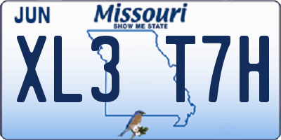 MO license plate XL3T7H