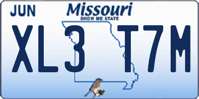 MO license plate XL3T7M