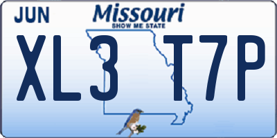 MO license plate XL3T7P