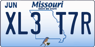 MO license plate XL3T7R