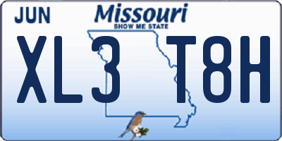 MO license plate XL3T8H