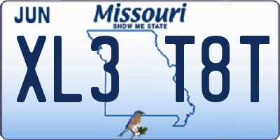 MO license plate XL3T8T