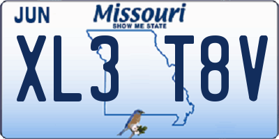 MO license plate XL3T8V