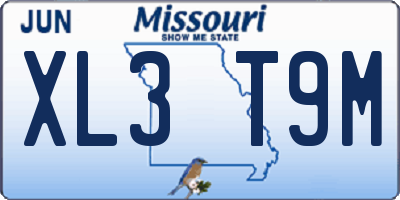 MO license plate XL3T9M