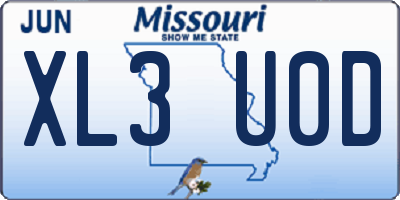 MO license plate XL3U0D