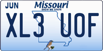MO license plate XL3U0F