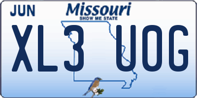 MO license plate XL3U0G