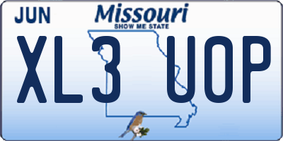 MO license plate XL3U0P