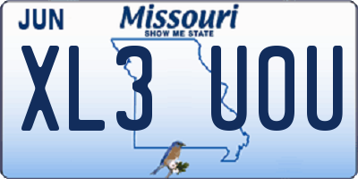 MO license plate XL3U0U