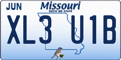 MO license plate XL3U1B