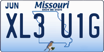 MO license plate XL3U1G