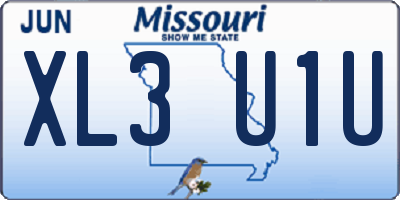 MO license plate XL3U1U