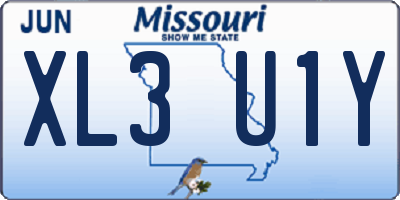 MO license plate XL3U1Y