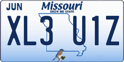 MO license plate XL3U1Z