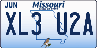 MO license plate XL3U2A