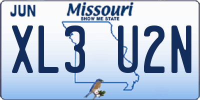 MO license plate XL3U2N