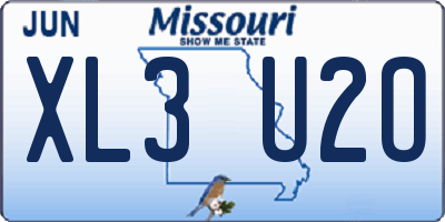 MO license plate XL3U2O