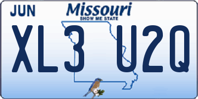 MO license plate XL3U2Q