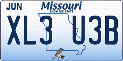 MO license plate XL3U3B