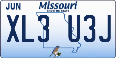 MO license plate XL3U3J
