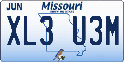 MO license plate XL3U3M