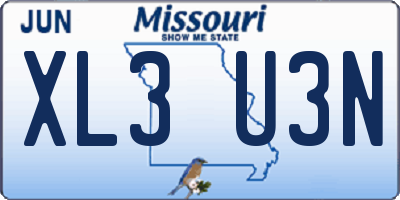 MO license plate XL3U3N