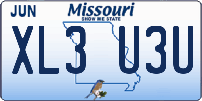 MO license plate XL3U3U
