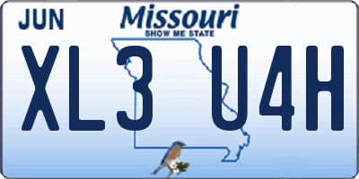 MO license plate XL3U4H