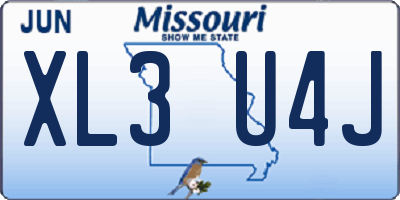 MO license plate XL3U4J
