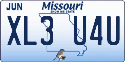 MO license plate XL3U4U