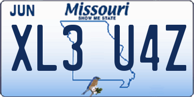 MO license plate XL3U4Z