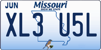 MO license plate XL3U5L