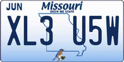 MO license plate XL3U5W