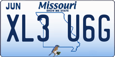 MO license plate XL3U6G