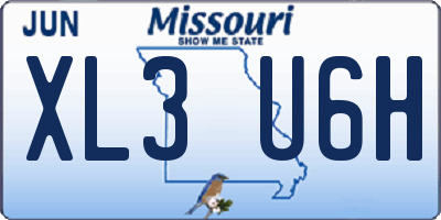 MO license plate XL3U6H