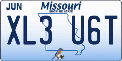 MO license plate XL3U6T