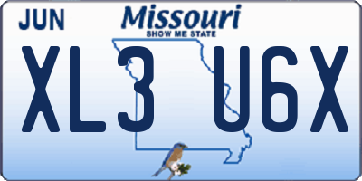 MO license plate XL3U6X