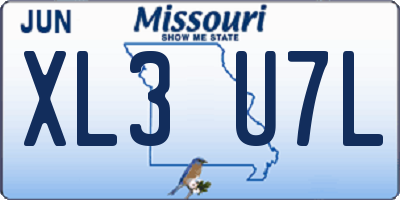 MO license plate XL3U7L