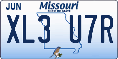 MO license plate XL3U7R