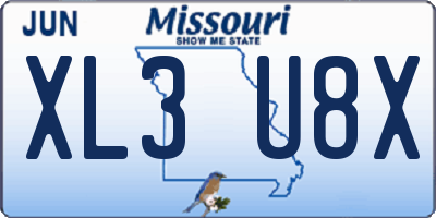 MO license plate XL3U8X