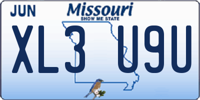 MO license plate XL3U9U